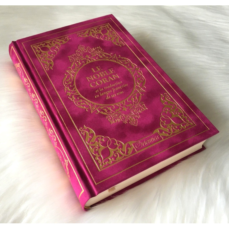 Le Noble Coran Fushia Doré - Edition de Luxe Couverture Daim - Index des Sourates - Français-Arabe - Orientica