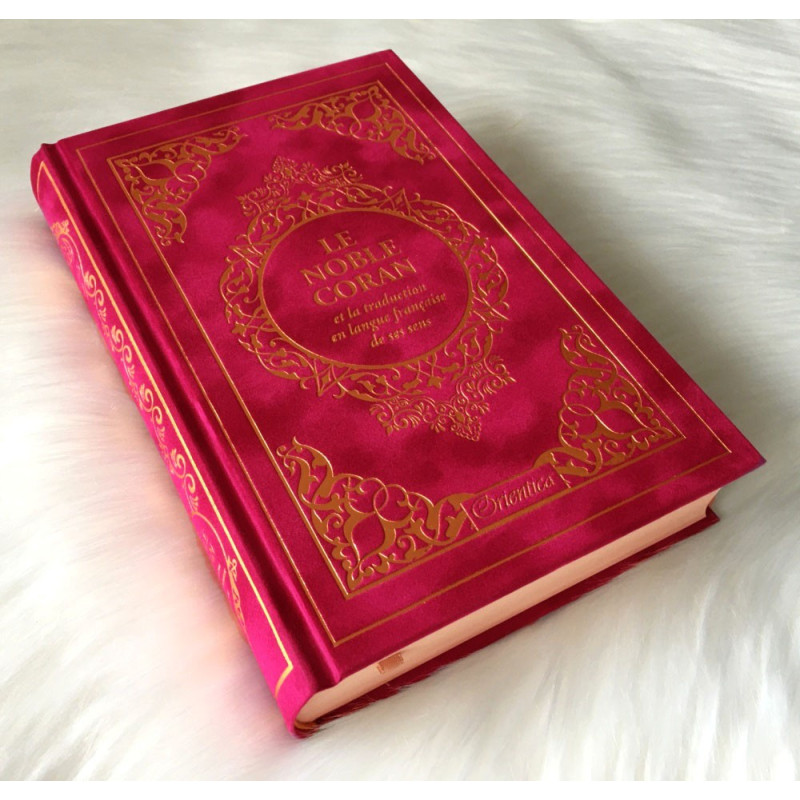 Le Noble Coran Rouge Doré - Edition de Luxe Couverture Daim - Index des Sourates - Français-Arabe - Orientica