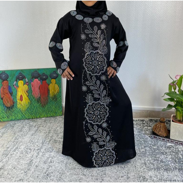 Abaya Fille Dubai Enfant - Noir