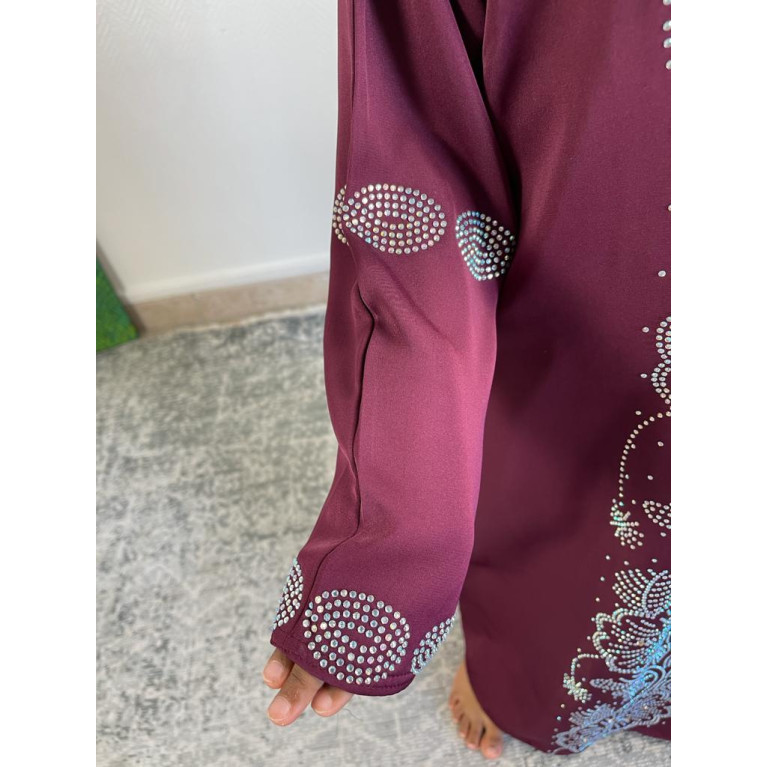 Abaya Fille Dubai Enfant - Bordeaux