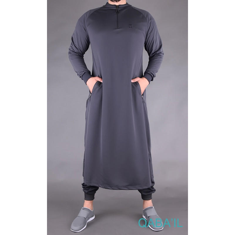 Qamis Long Longline - Noir - Qaba'il