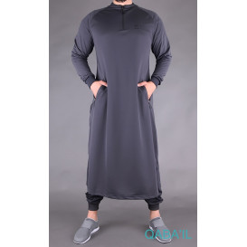 Qamis Long Longline - Gris Anhtracite - Qaba'il