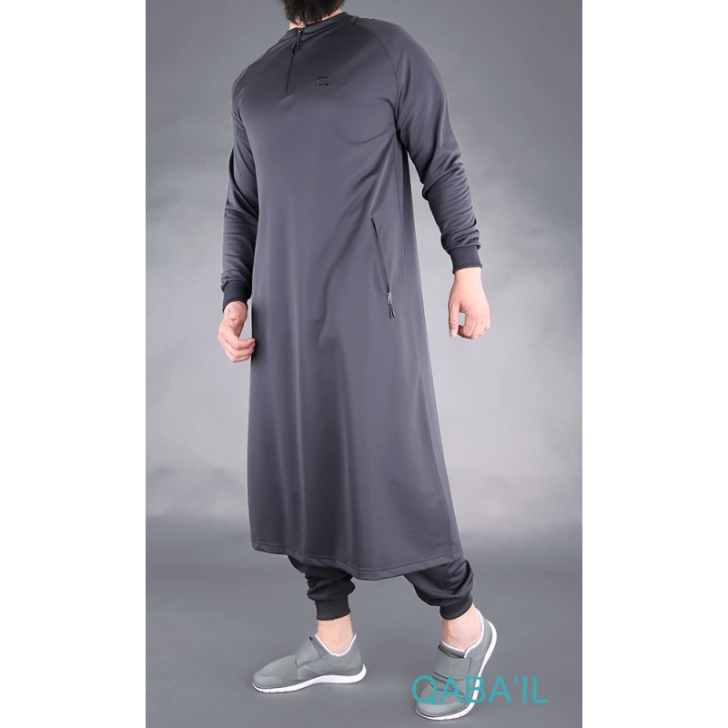 Qamis Long Longline - Noir - Qaba'il