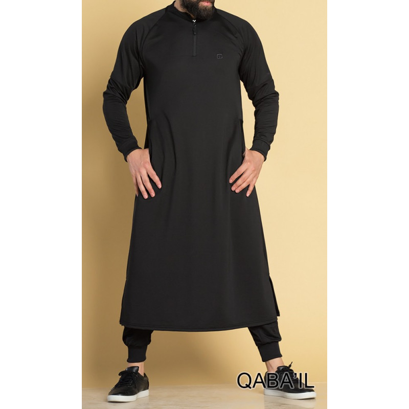 Qamis Long Longline - Noir - Qaba'il