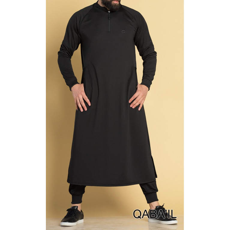 Qamis Long Longline - Noir - Qaba'il