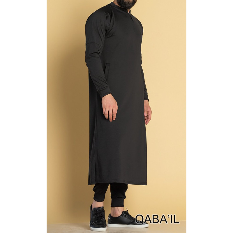 Qamis Long Longline - Noir - Qaba'il