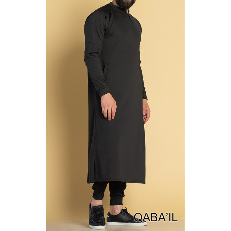 Qamis Long Longline - Noir - Qaba'il