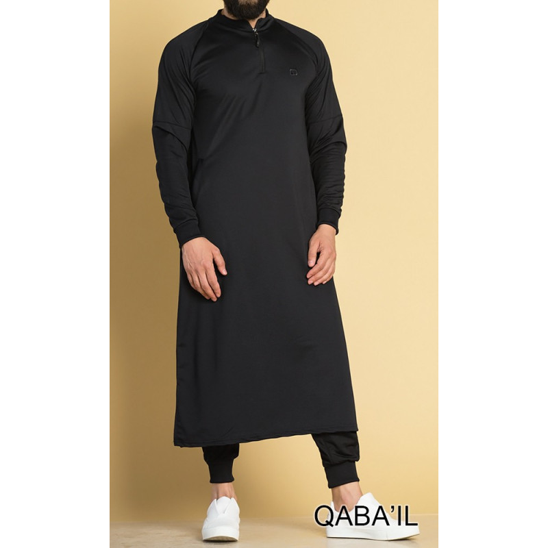 Qamis Long Longline - Noir - Qaba'il