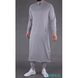 Qamis Long Longline - Gris Clair - Qaba'il