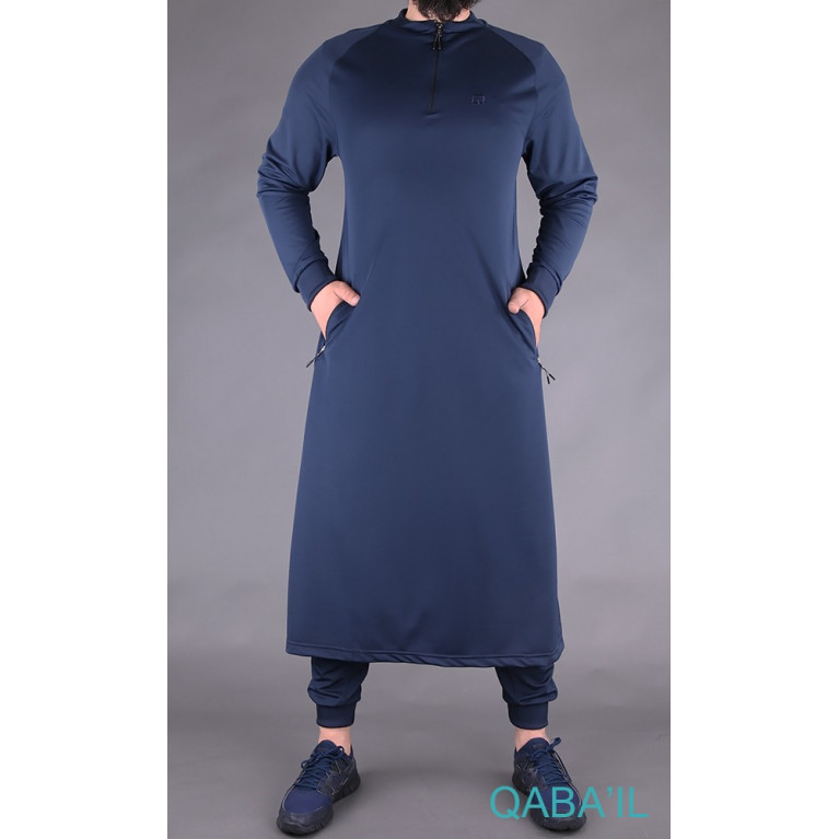 Qamis Long Longline - Bleu Nuit - Qaba'il