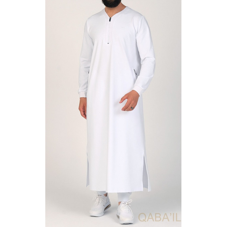 Qamis Long - Blanc - Qaba'il : Jersey