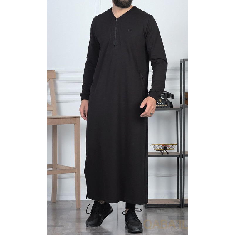 Qamis Long - Noir - Qaba'il : Jersey