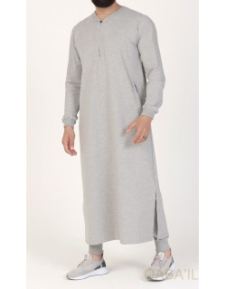 Qamis Long - Gris Clair - Qaba'il : Jersey