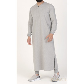 Qamis Long - Gris Clair - Qaba'il : Jersey