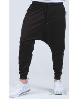 Sarouel Jogging - Tissu Léger - Coupe Semi Droite - Noir Qaba'il : Sarouel Léger CSD