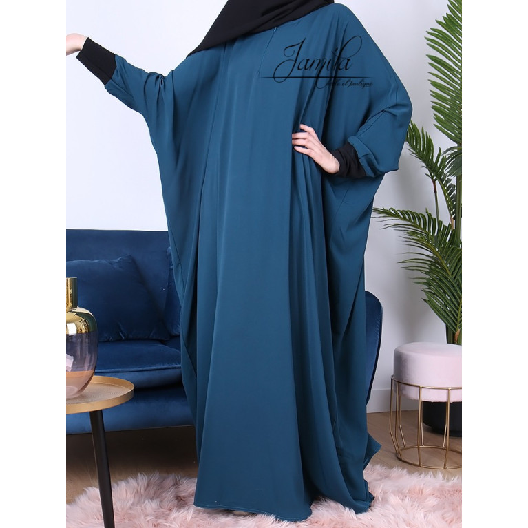 Abaya Papillon - Noir - Microfibre Léger - Jamila