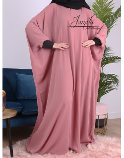 Abaya Papillon - Noir - Microfibre Léger - Jamila