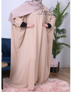 Abaya Papillon - Noir - Microfibre Léger - Jamila