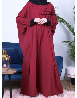 Abaya Papillon - Bordeaux - Microfibre Léger - Jamila Abaya Papillon - Bordeaux - Microfibre Léger - Jamila