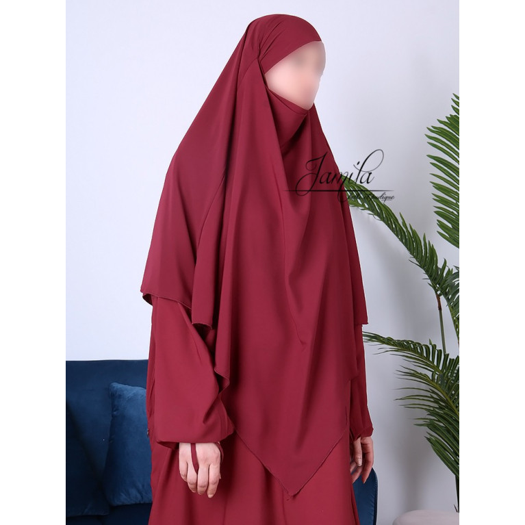  Khimar - Bordeaux - Microfibre Léger - Jamila