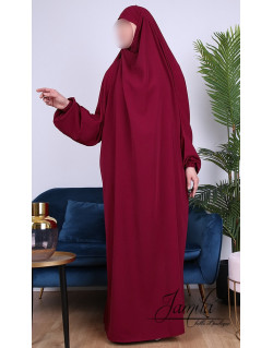 JIlbab 1 Pièce - Bordeaux- Microfibre Léger - Jamila