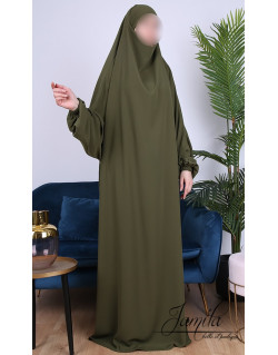 JIlbab 1 Pièce - Kaki - Microfibre Léger - Jamila
