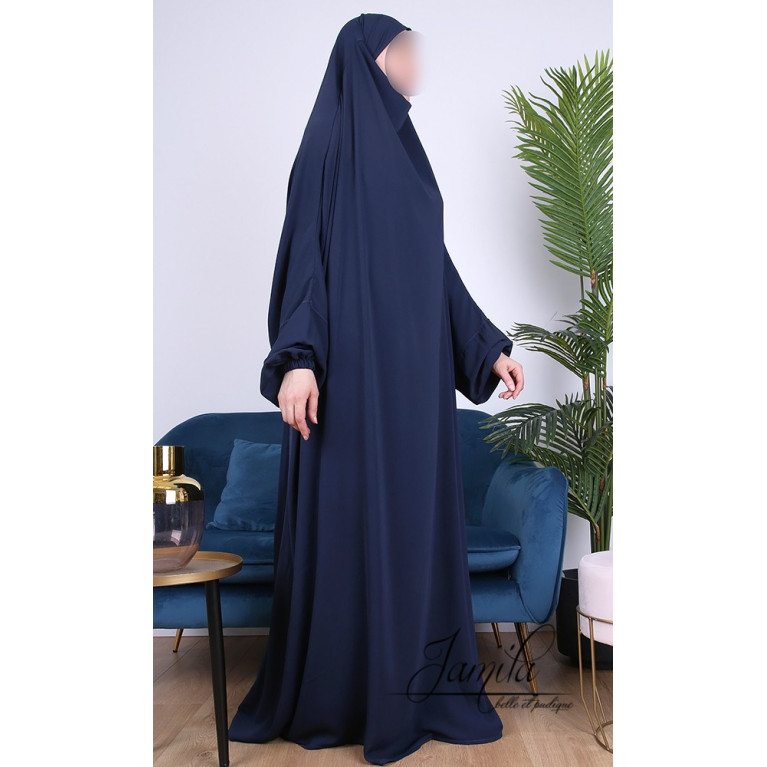 JIlbab 1 Pièce - Bleu Nuit - Microfibre Léger - Jamila JIlbab 1 Pièce - Bleu Nuit - Microfibre Léger - Jamila