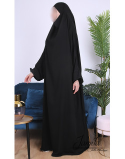 JIlbab 1 Pièce - Noir - Microfibre Léger - Jamila