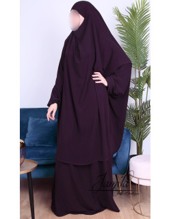 JIlbab 2 Pièces - Prune - Microfibre Léger - Jamila JIlbab 2 Pièces - Prune - Microfibre Léger - Jamila