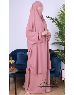 JIlbab 2 Pièces - Vieux Rose - Microfibre Léger - Jamila JIlbab 2 Pièces - Vieux Rose - Microfibre Léger - Jamila