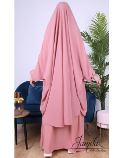 JIlbab 2 Pièces - Vieux Rose - Microfibre Léger - Jamila JIlbab 2 Pièces - Vieux Rose - Microfibre Léger - Jamila