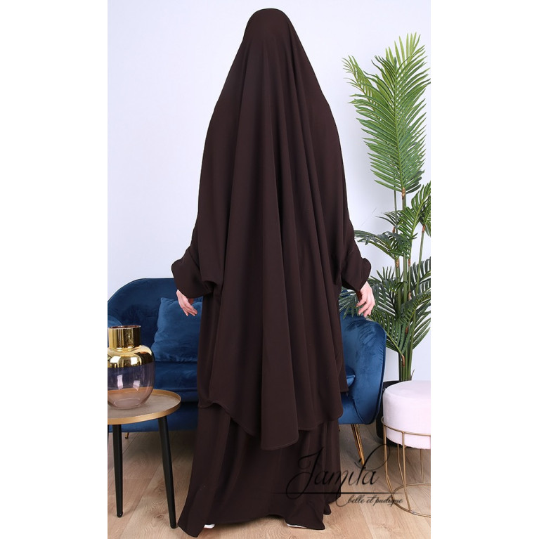JIlbab 1 Pièce - Bordeaux- Microfibre Léger - Jamila