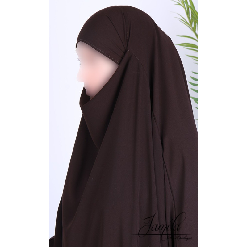 JIlbab 1 Pièce - Bordeaux- Microfibre Léger - Jamila