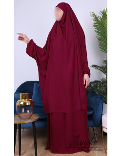 JIlbab 2 Pièces - Cerise - Microfibre Léger - Jamila