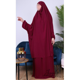 JIlbab 2 Pièces - Cerise - Microfibre Léger - Jamila