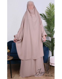 JIlbab 2 Pièces - Beige - Microfibre Léger - Jamila