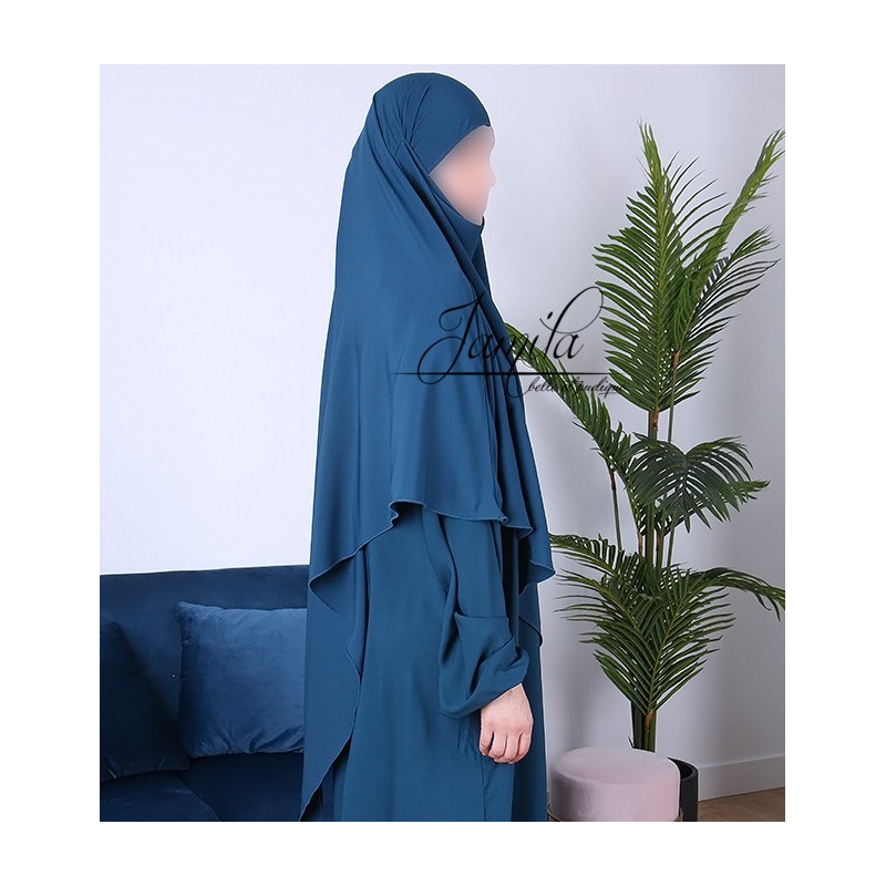  Khimar - Bleu Canard - Microfibre Léger - Jamila