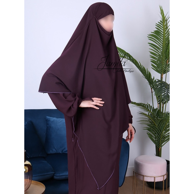 Abaya Papillon - Camel Foncé - Microfibre Léger - Jamila