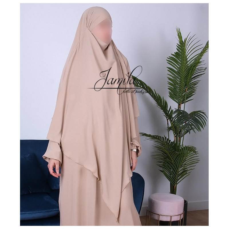 Abaya Papillon - Camel Foncé - Microfibre Léger - Jamila