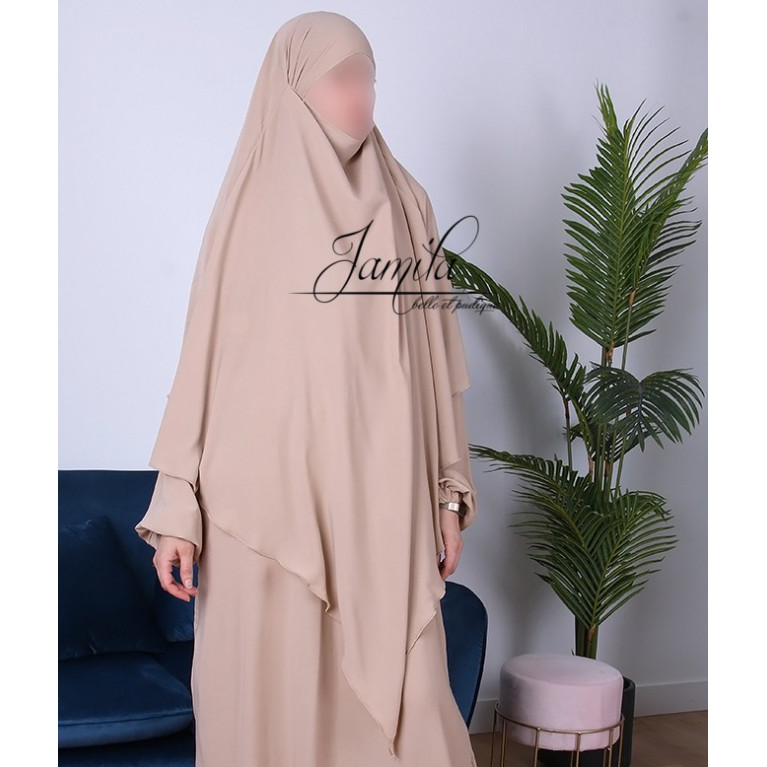 Khimar - Beige - Microfibre Léger - Jamila Khimar - Beige - Microfibre Léger - Jamila