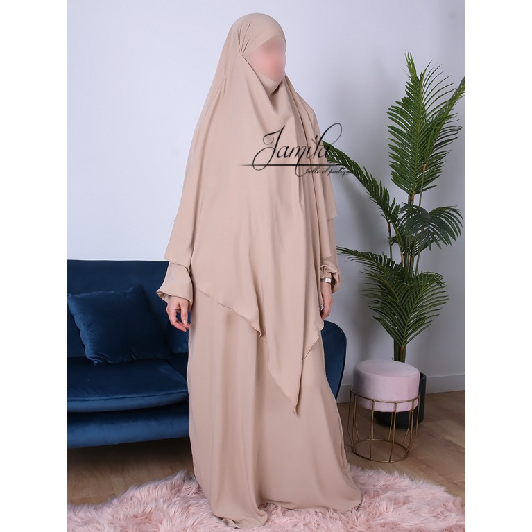 Khimar - Beige - Microfibre Léger - Jamila Khimar - Beige - Microfibre Léger - Jamila