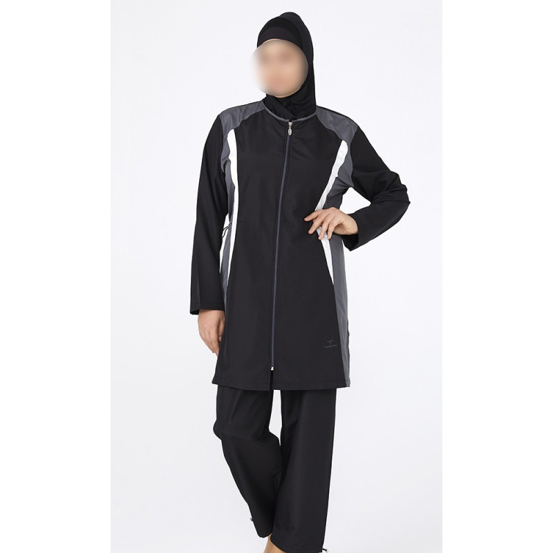 Burkini Ample Imperméable - Noir - Plage et Sport