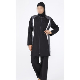 Burkini Ample Imperméable - Noir - Plage et Sport