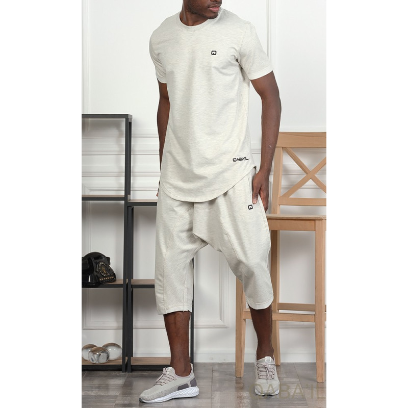 Sarouel et T-shirt Gris Chiné, ensemble Qaba'il : Nautik New 2021