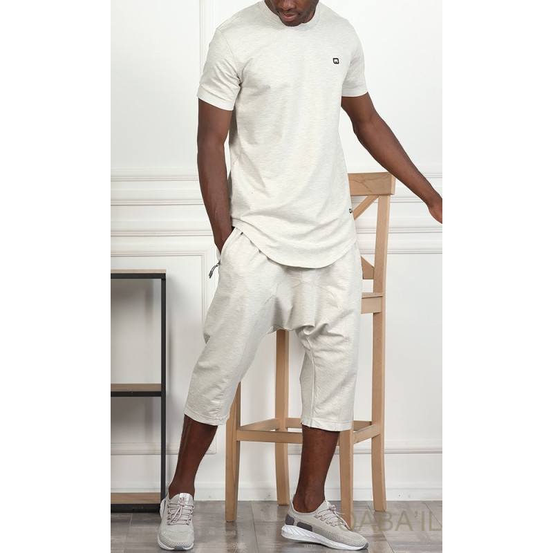 Sarouel et T-shirt Gris Chiné, ensemble Qaba'il : Nautik New 2021