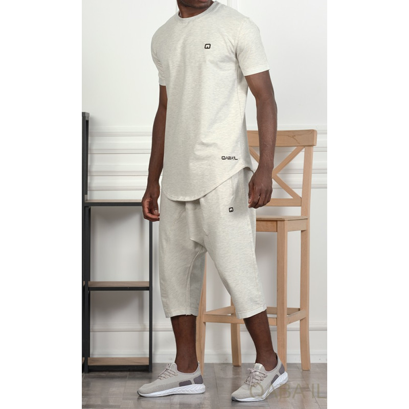 Sarouel et T-shirt Gris Chiné, ensemble Qaba'il : Nautik New 2021