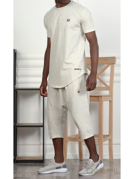Sarouel et T-shirt Gris Chiné, ensemble Qaba'il : Nautik New 2021