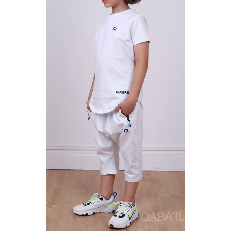 Ensemble Nautik Kid - Blanc - Sarouel + T-Shirt de 3 à 16 ans - Qaba'il