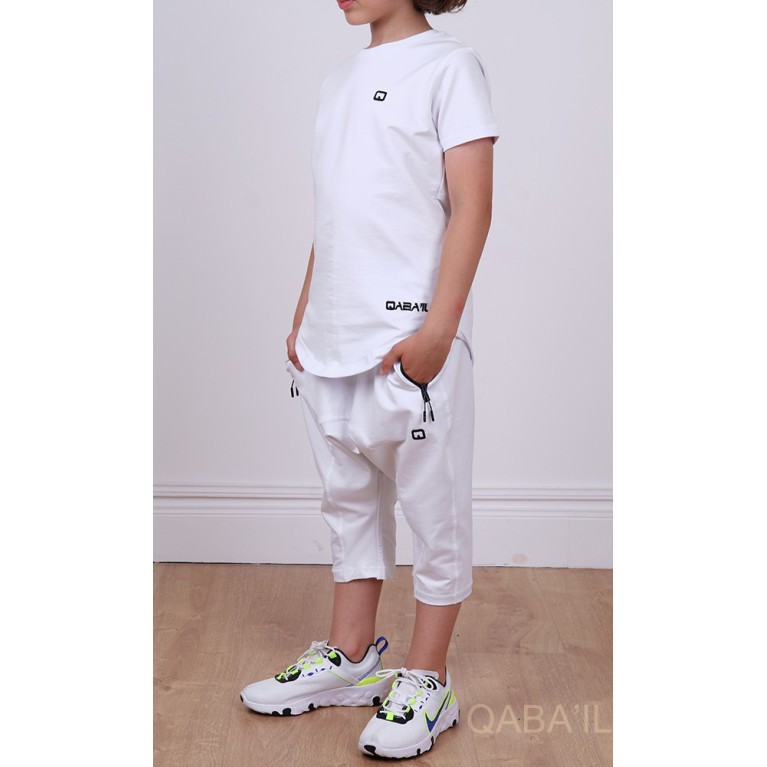 Ensemble Nautik Kid - Blanc - Sarouel + T-Shirt de 3 à 16 ans - Qaba'il