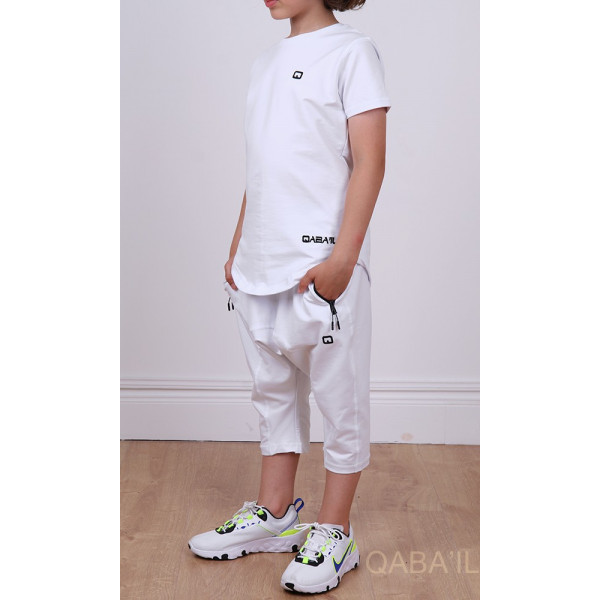 Ensemble Nautik Kid - Blanc - Sarouel + T-Shirt de 3 à 16 ans - Qaba'il